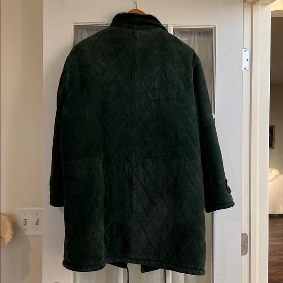 Vintage HEAVY coat! Leather / suede with warm lining - Picture 6 of 11